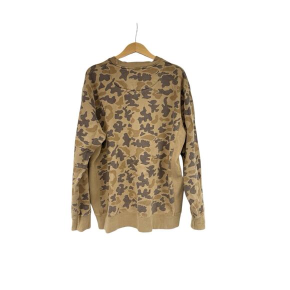 Orvis 1971 Camo Fleece Pullover Crew Neck Sweatshirt Hunting Outdoor Mens Large - Picture 2 of 7